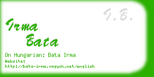 irma bata business card